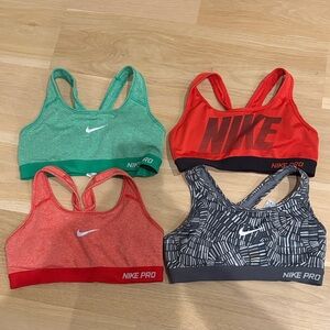 Nike Pro Sports Bra Collection - Green, Red, Coral, Gray